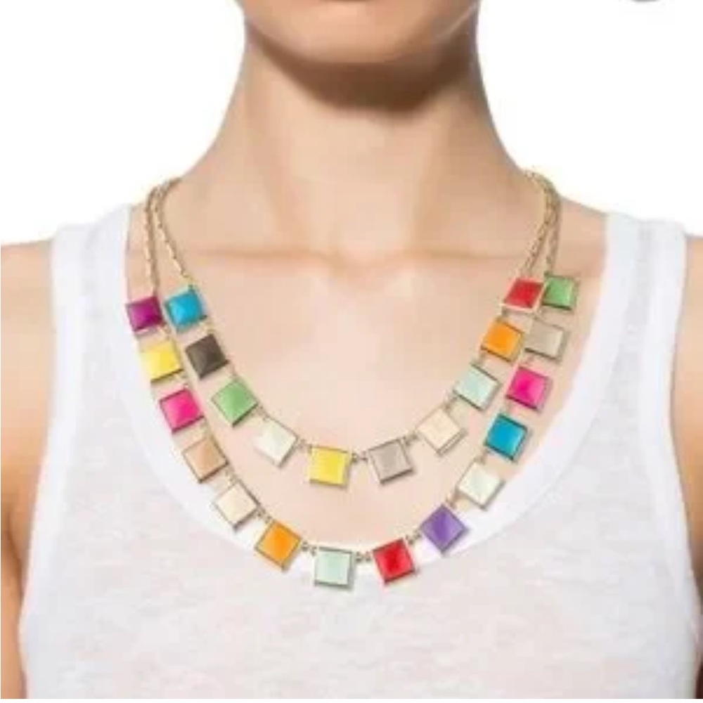 Kate Spade Gold Plated Necklace Tutti Frutti multicolored bubbles NWT 18” - Picture 8 of 11